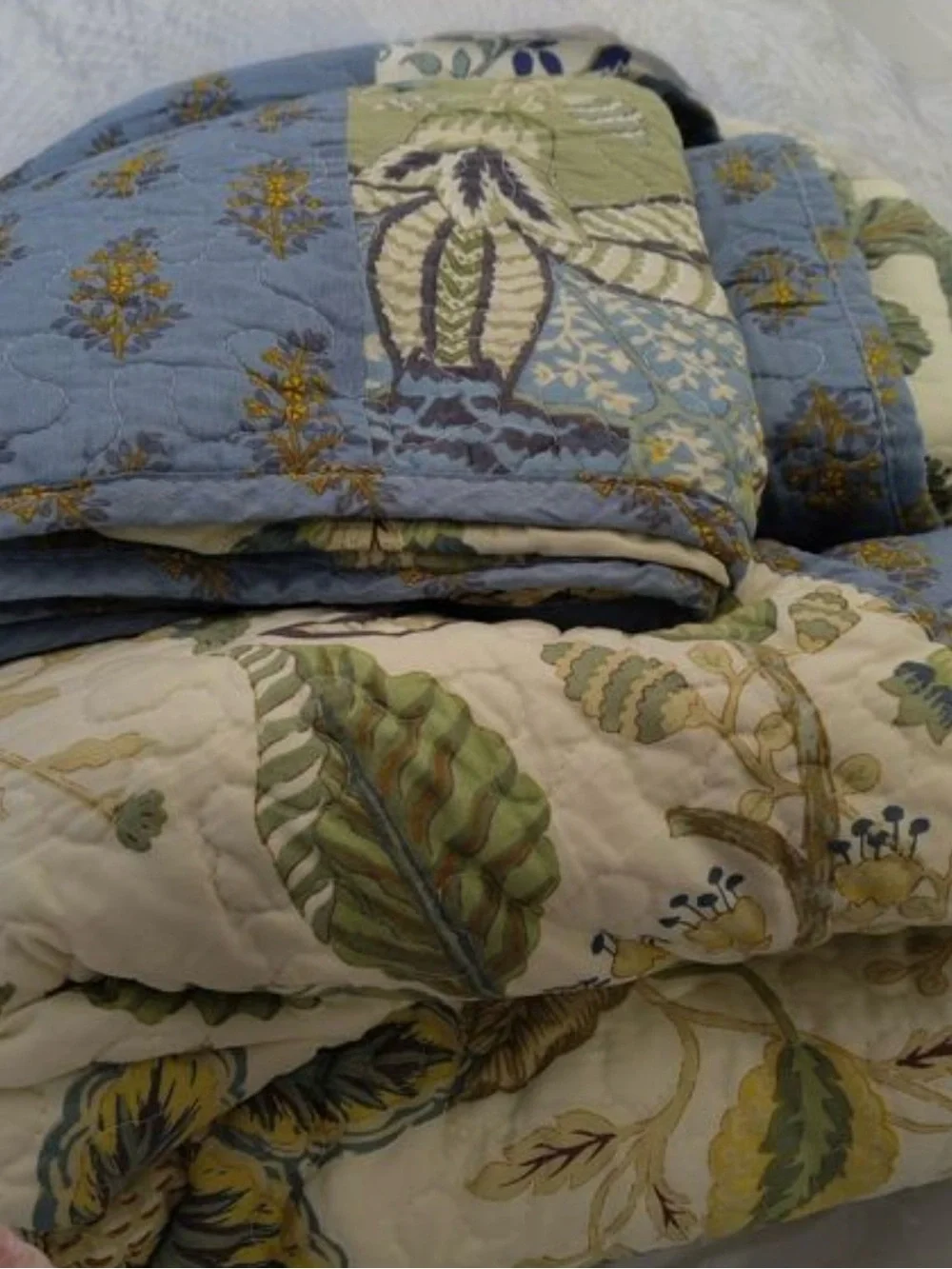 Quilted Patchwork Set in Teal and Sage